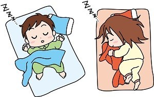 眠っているこども