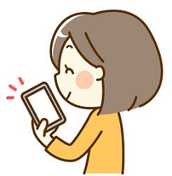 スマホを持つ女性