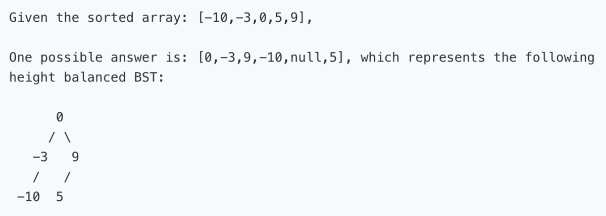 LeetCode / Convert Sorted Array to Binary Search Tree - オットセイの経営日誌