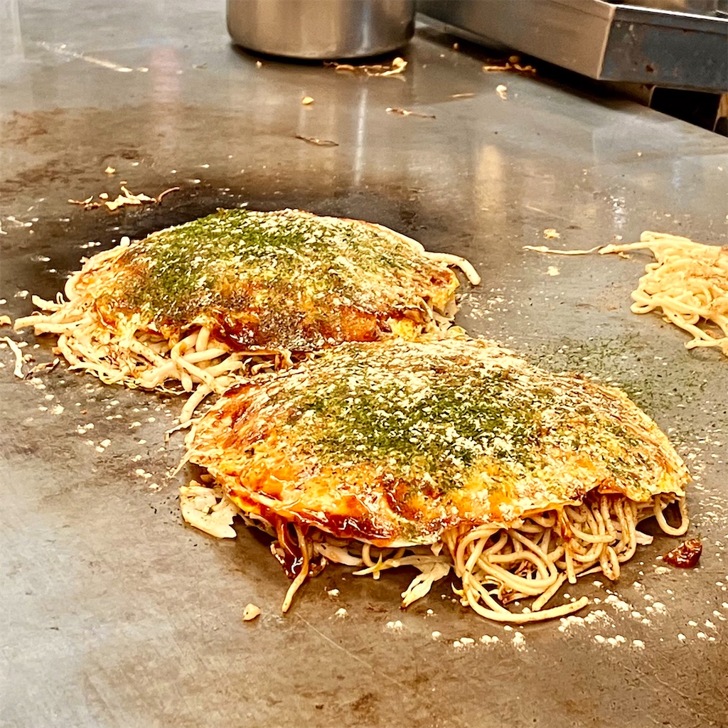 お好み焼 文ちゃんのそば肉玉・うどん肉玉
