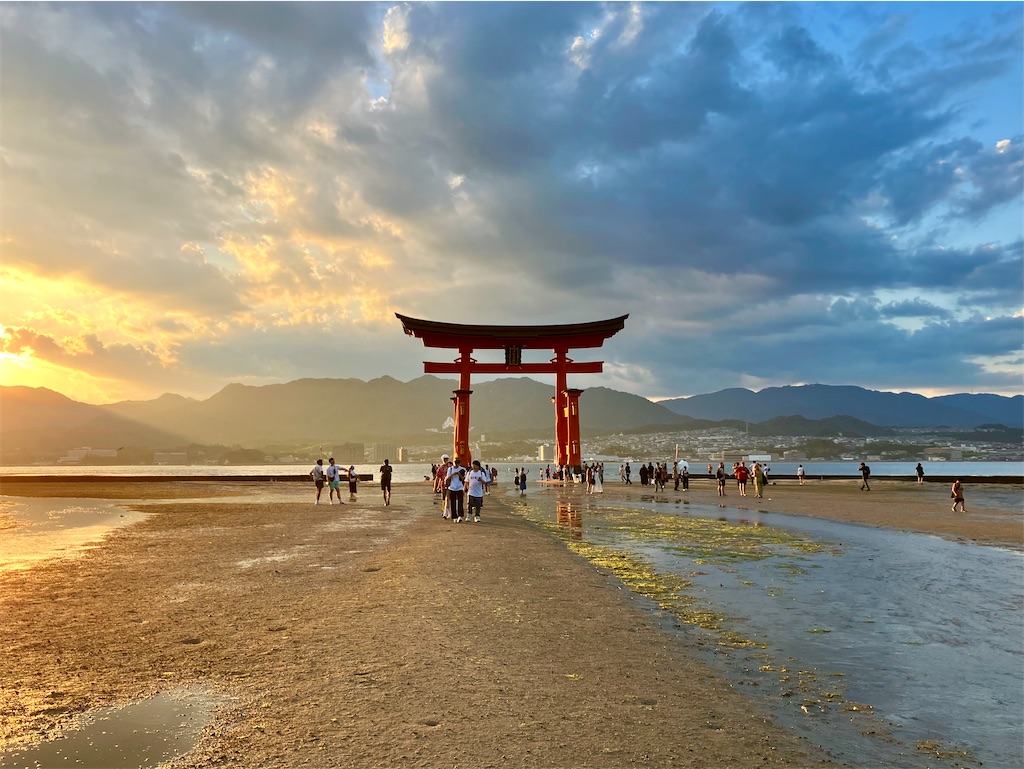 宮島・厳島神社の夕焼け