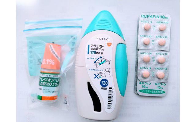 アレルギー治療薬の点眼液点鼻液錠剤