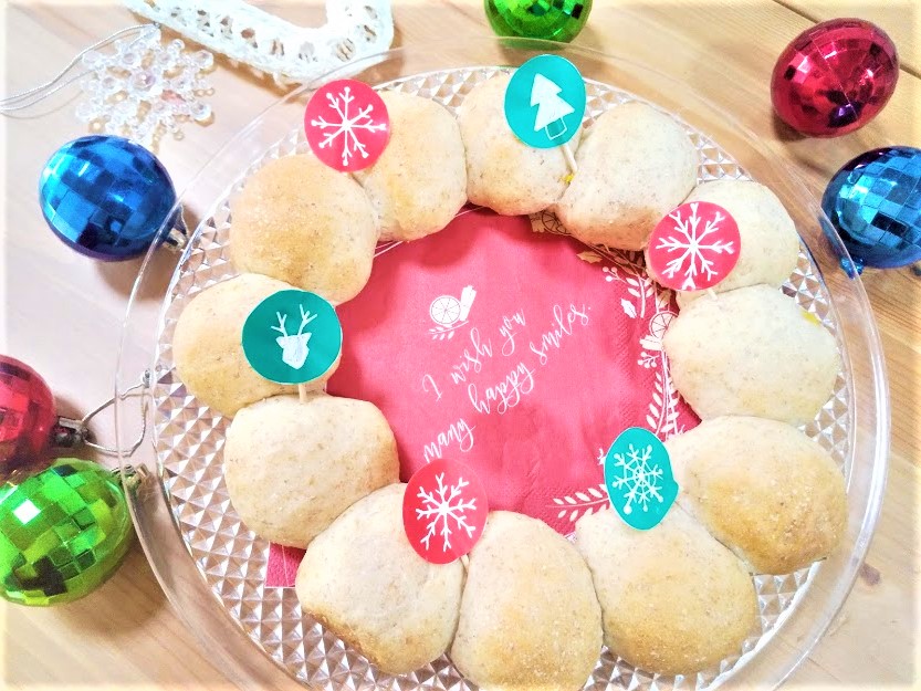 ついつい食べたくなる クリスマス リースなちぎりパン Add Tasty