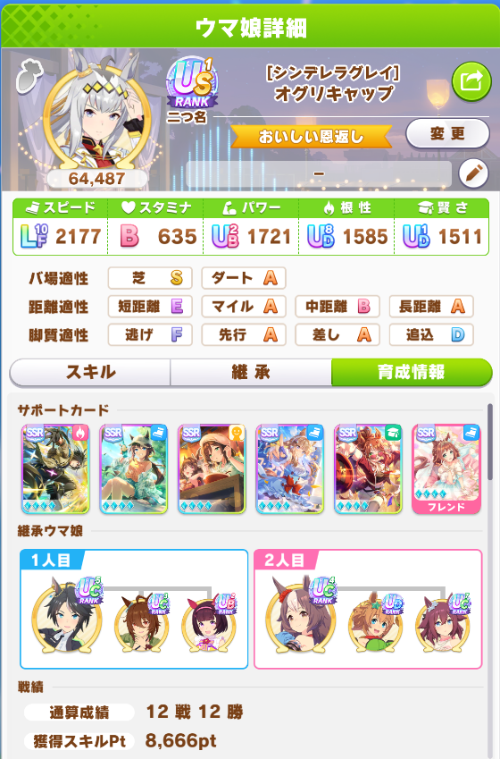 根性採用時のステータス詳細