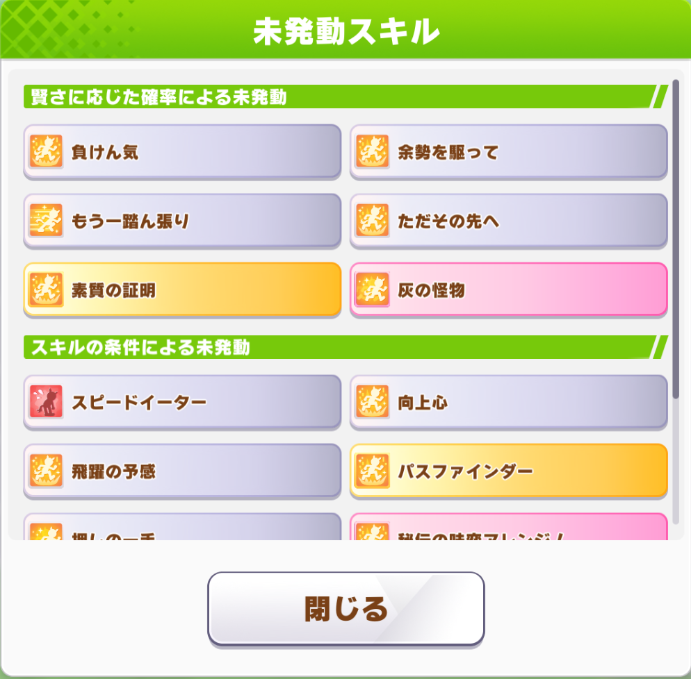 ルムマでのレース展開とスキル発動結果3