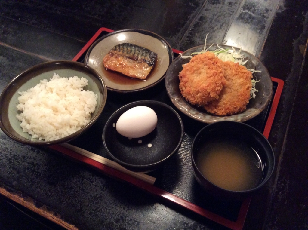 鯖の煮付けとコロッケ