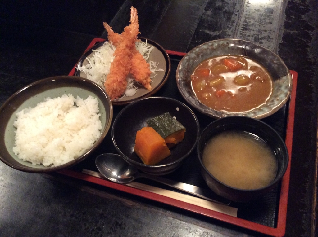 エビフライとカレー