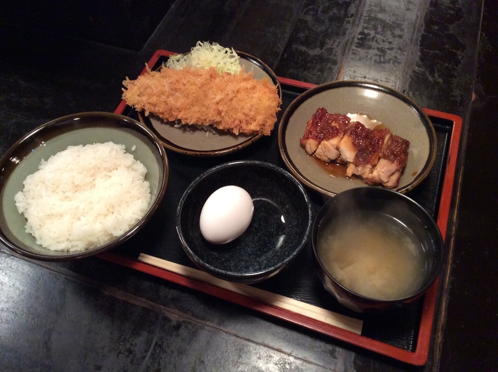 鮭のフライと鶏の照り焼き