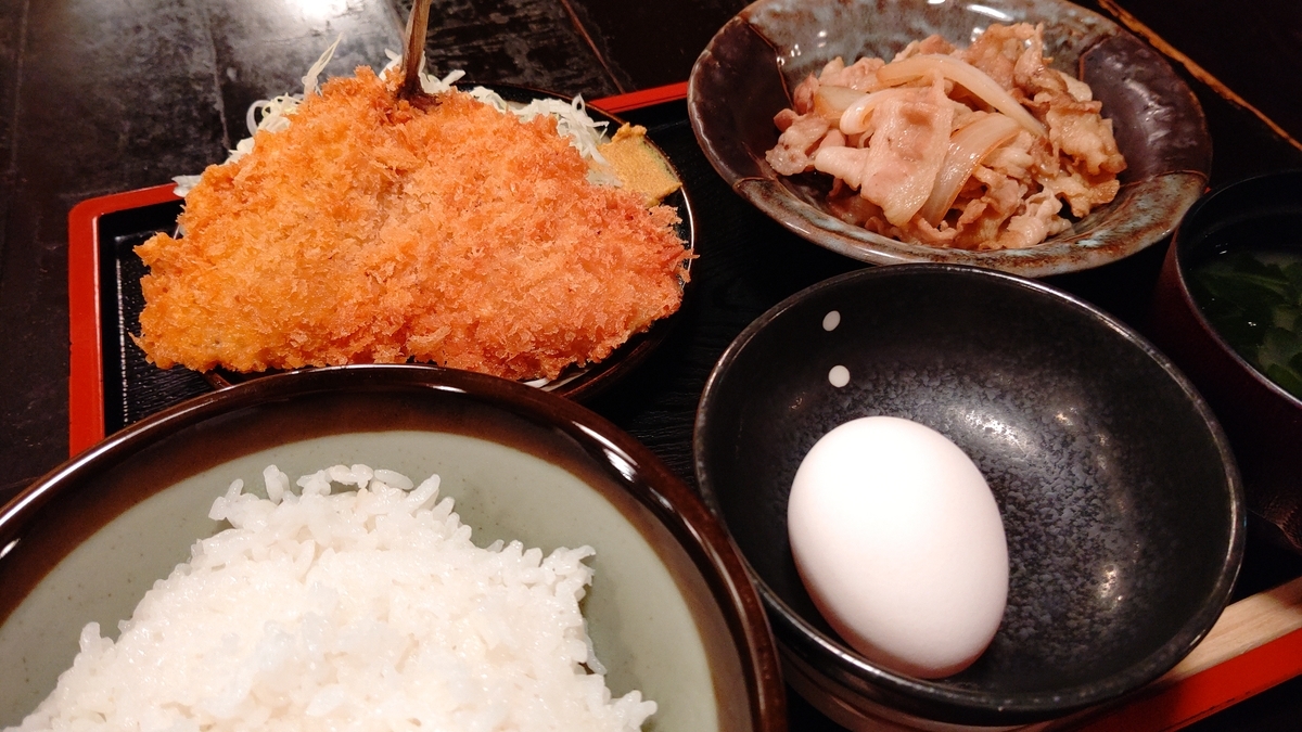 アジフライと生姜焼き