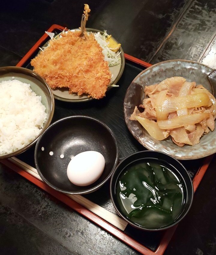 アジフライと生姜焼き