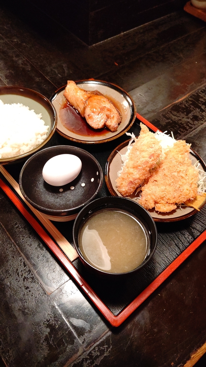 ぶりの照り焼きとハムカツ