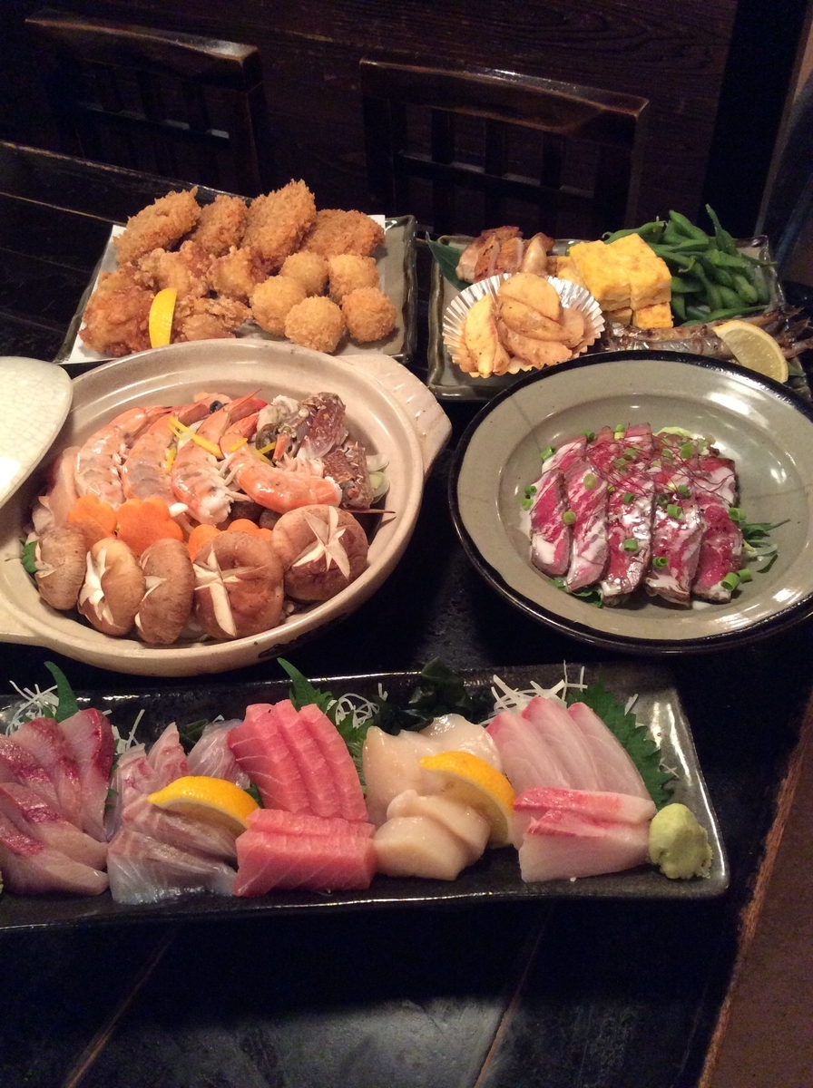 飲み放題4500円コースの料理
