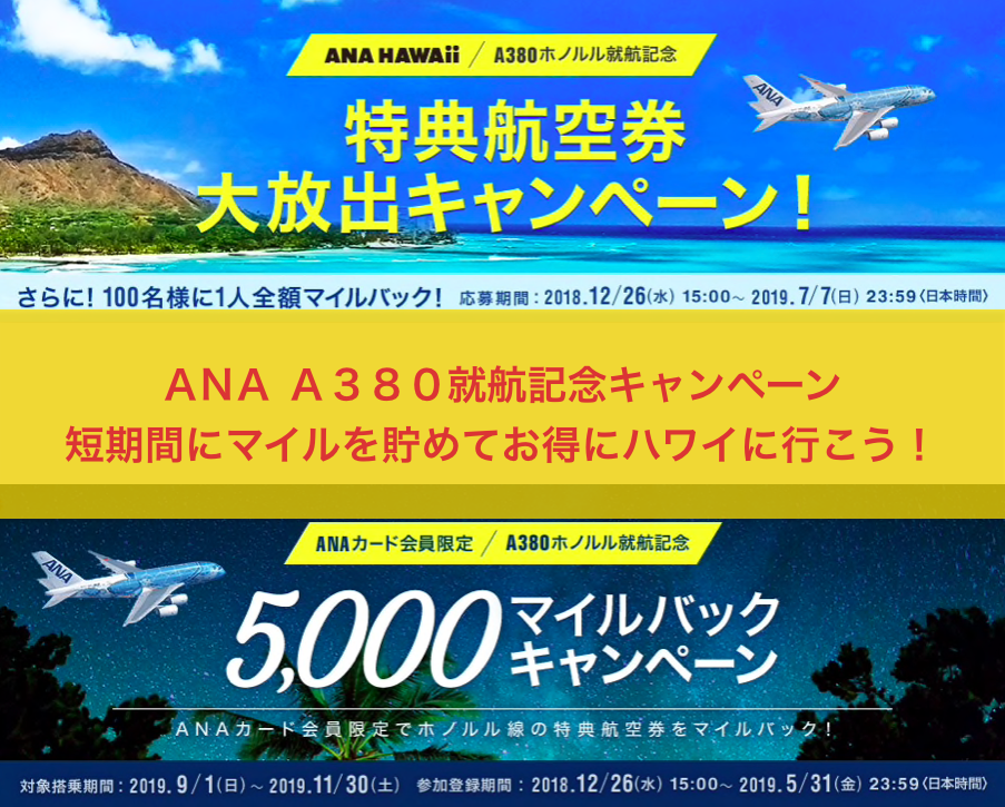 ANA：ハワイ：幼児：２歳未満：特典航空券ANA：アメックスゴールド：キャンペーン