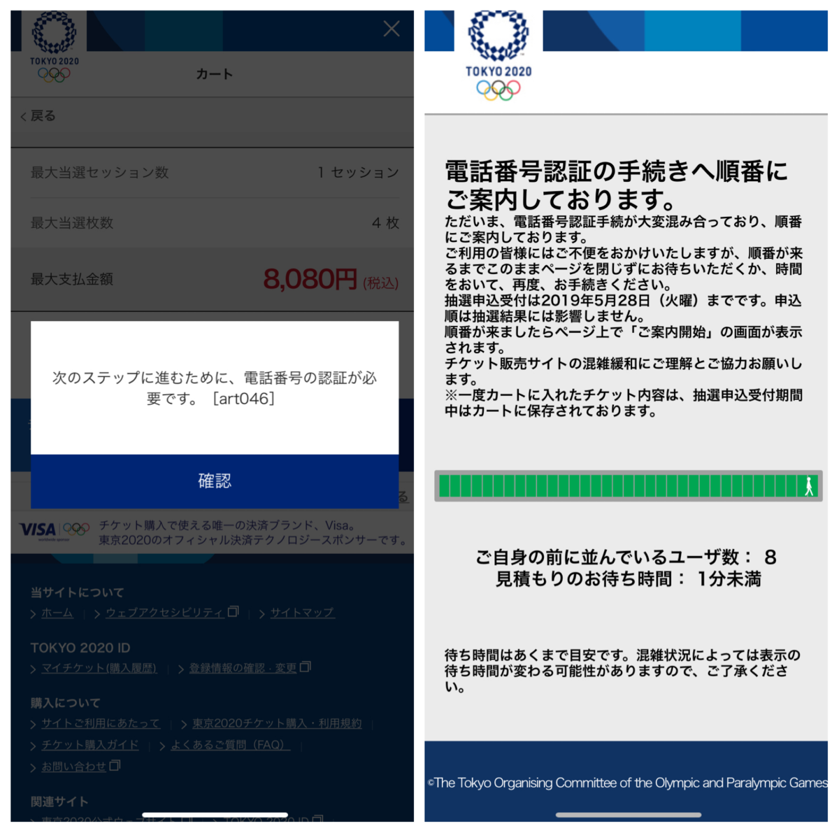 東京オリンピック　チケット　電話認証　繋がらない　裏技