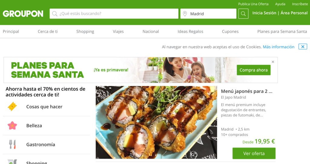 超簡単 3分で出来るスペイン版groupon グルーポン の登録方法 マイルで参る