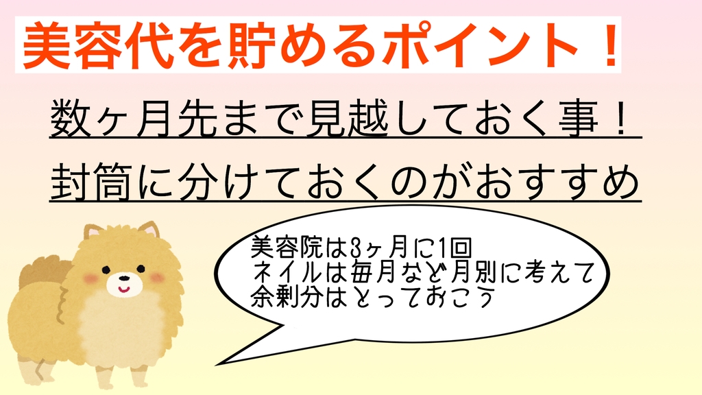 美容代は先を見越すべき
