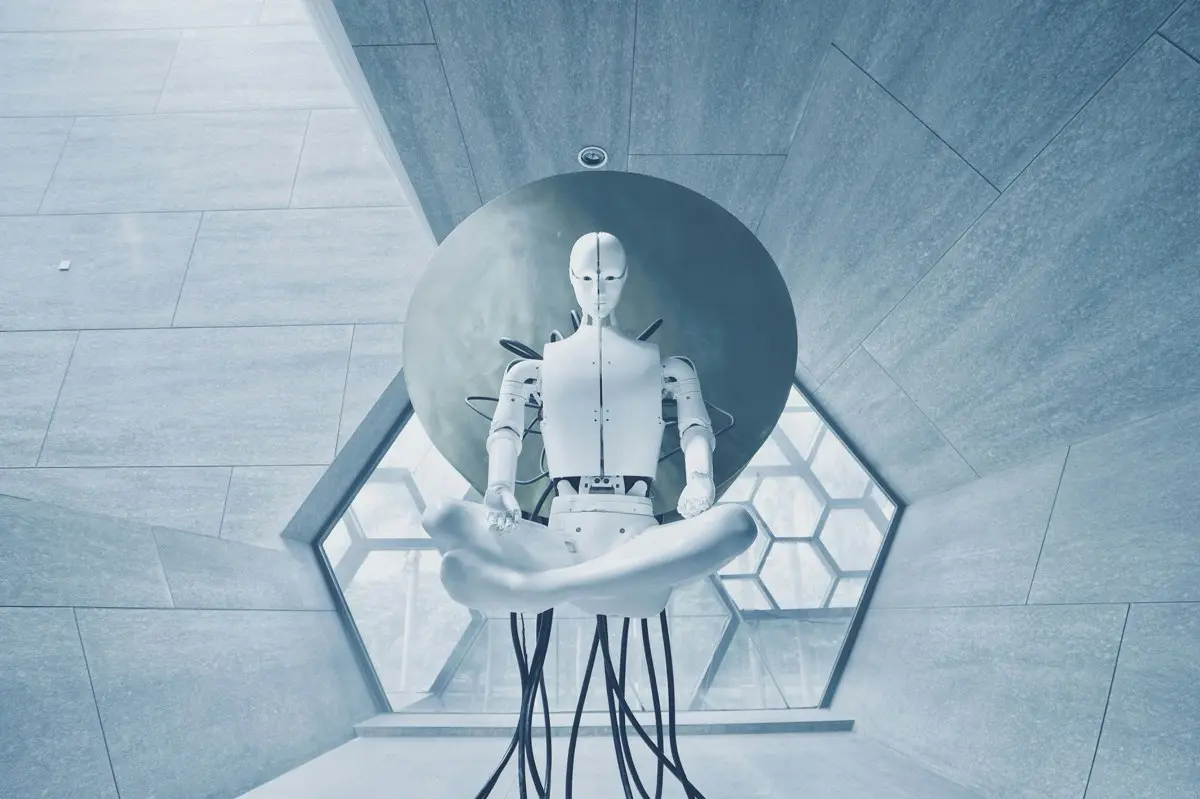 映画に出てくるAIロボットのイメージ。