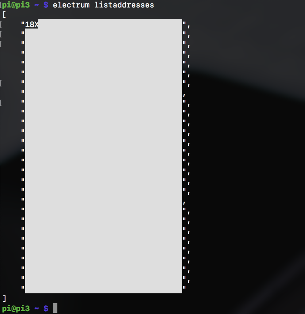 bitcoin RaspberryPi 3 にインストールした ウォレットソフト Electrumで、ビットコインを受け取るためのアカウント（ Bitcoinアドレス）を表示する - min117の日記