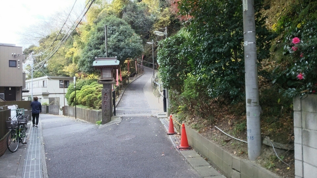 大船観音への坂道