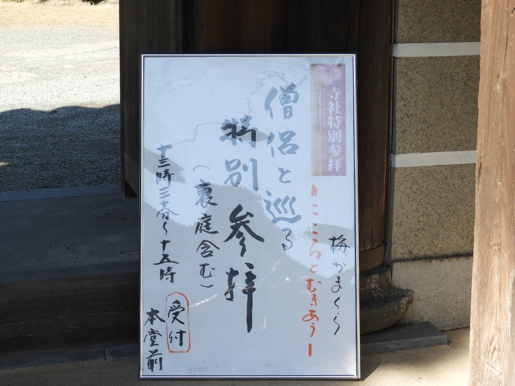 特別参拝の看板
