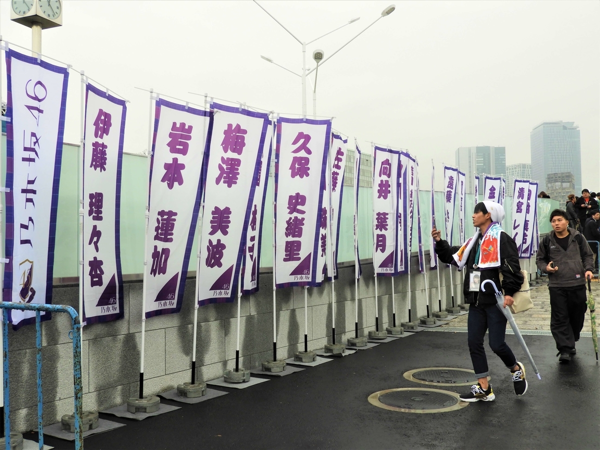 メンバーの名を記した幟