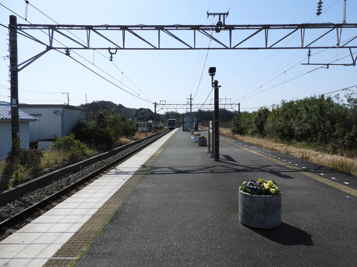 佐貫町駅のホーム