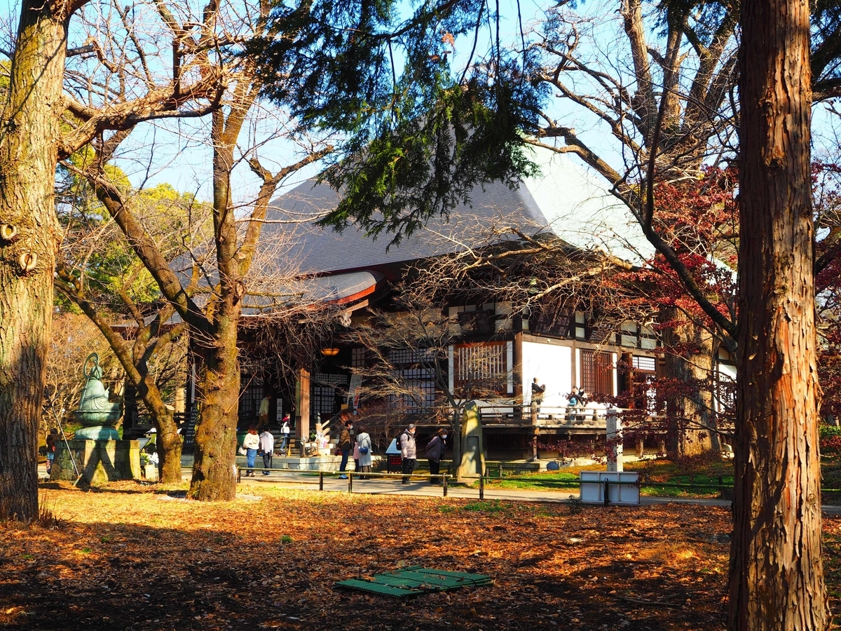 西方を向く九品仏浄真寺の本堂