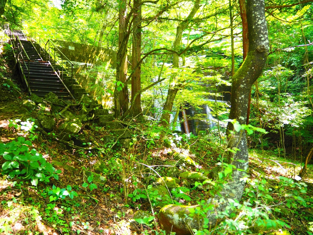砂防ダムからの流れ