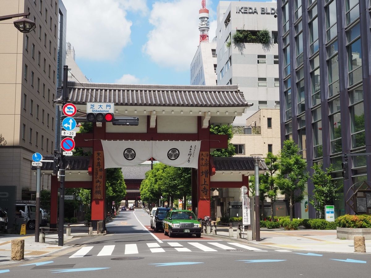 2022年7月23日の増上寺の大門