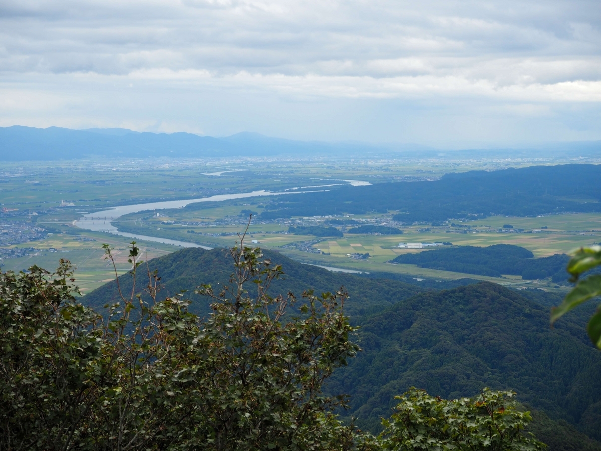 蛇行する信濃川の流れ