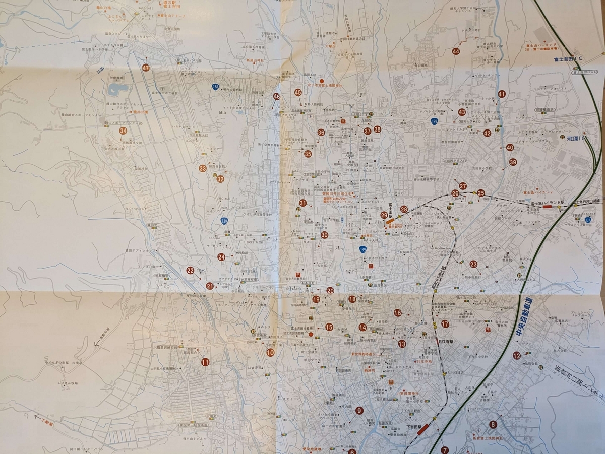 吉田うどん地図の拡大図