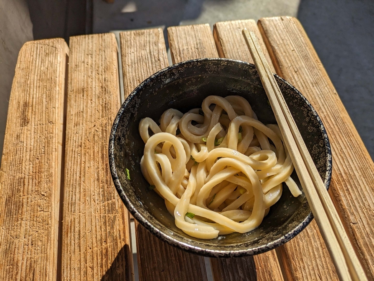 思い切りかき回したうどん