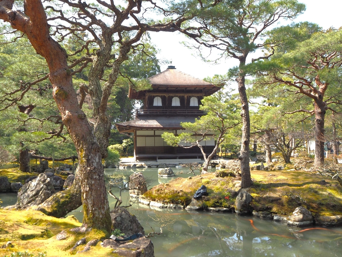 錦鏡池越しの銀閣