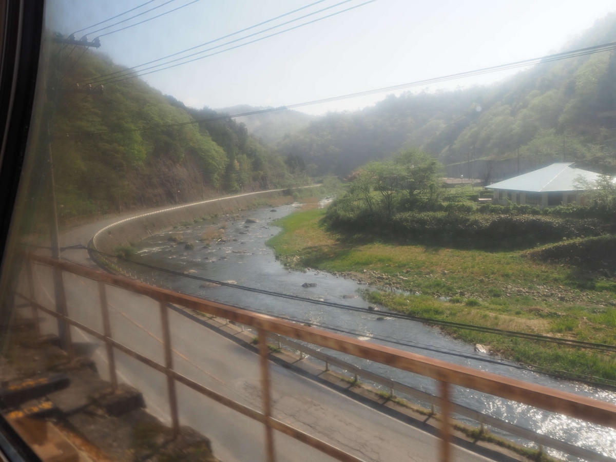 線路に沿った川