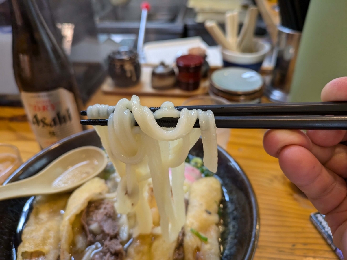 葉隠うどんの麺