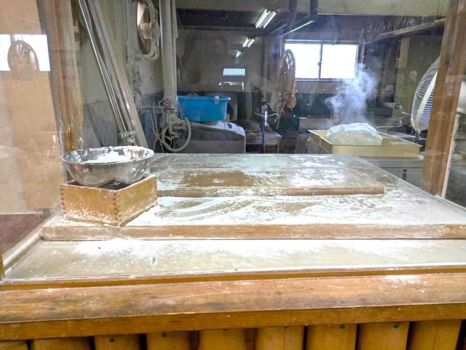 うどん実演スペース