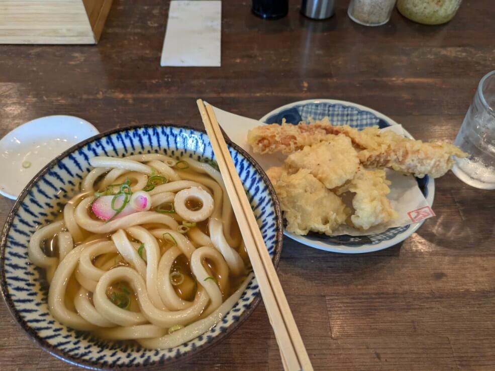 うどん・とりちくの天ぷらセット