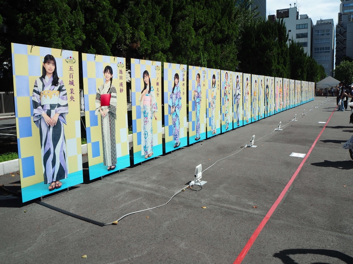 メンバーの等身大パネル