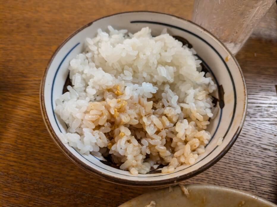 出汁をかけた御飯