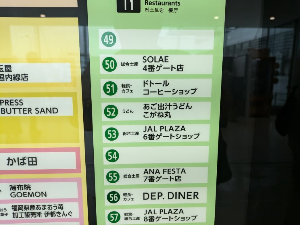 空港内の案内図