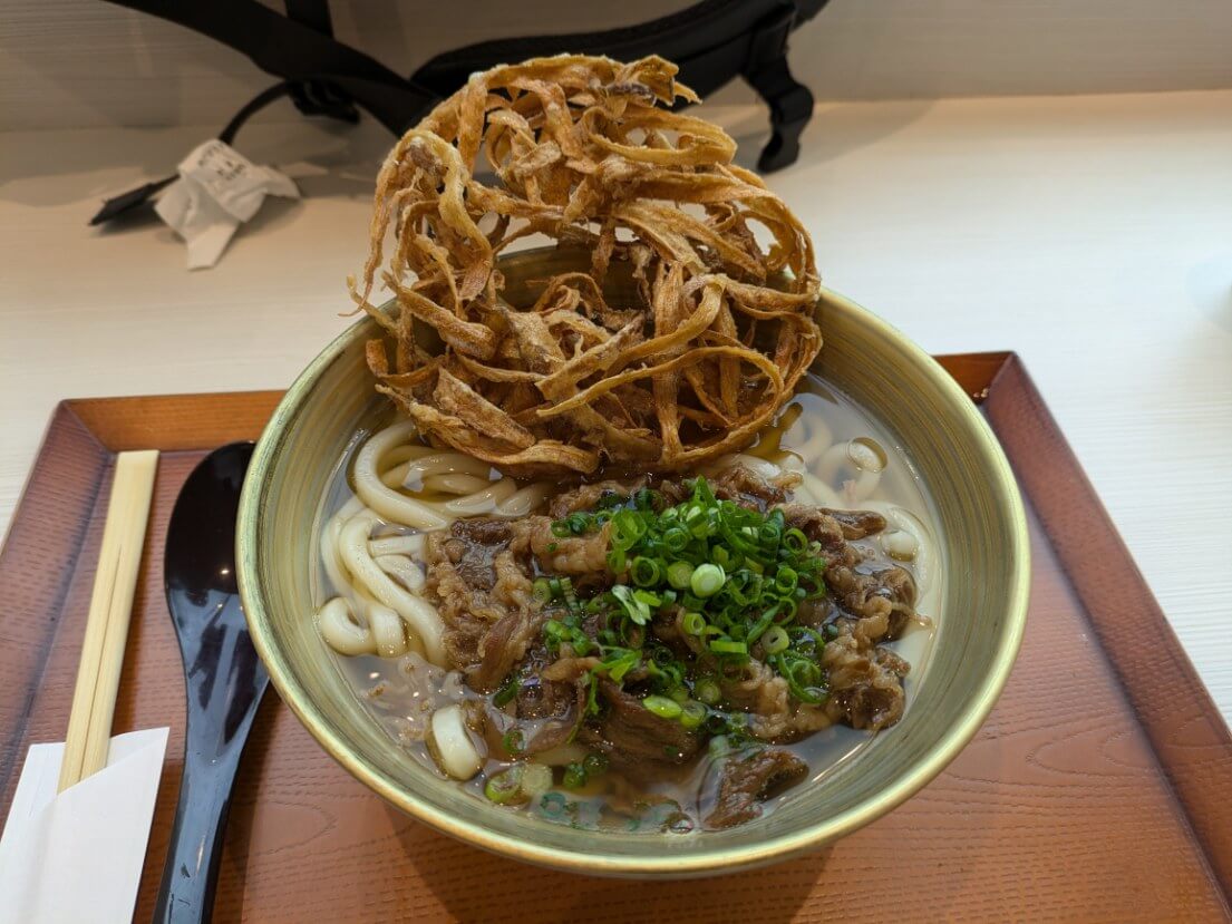 肉ごぼう天うどん