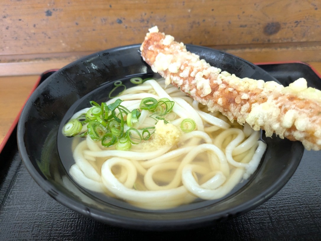 田のかけうどんとちくわ天