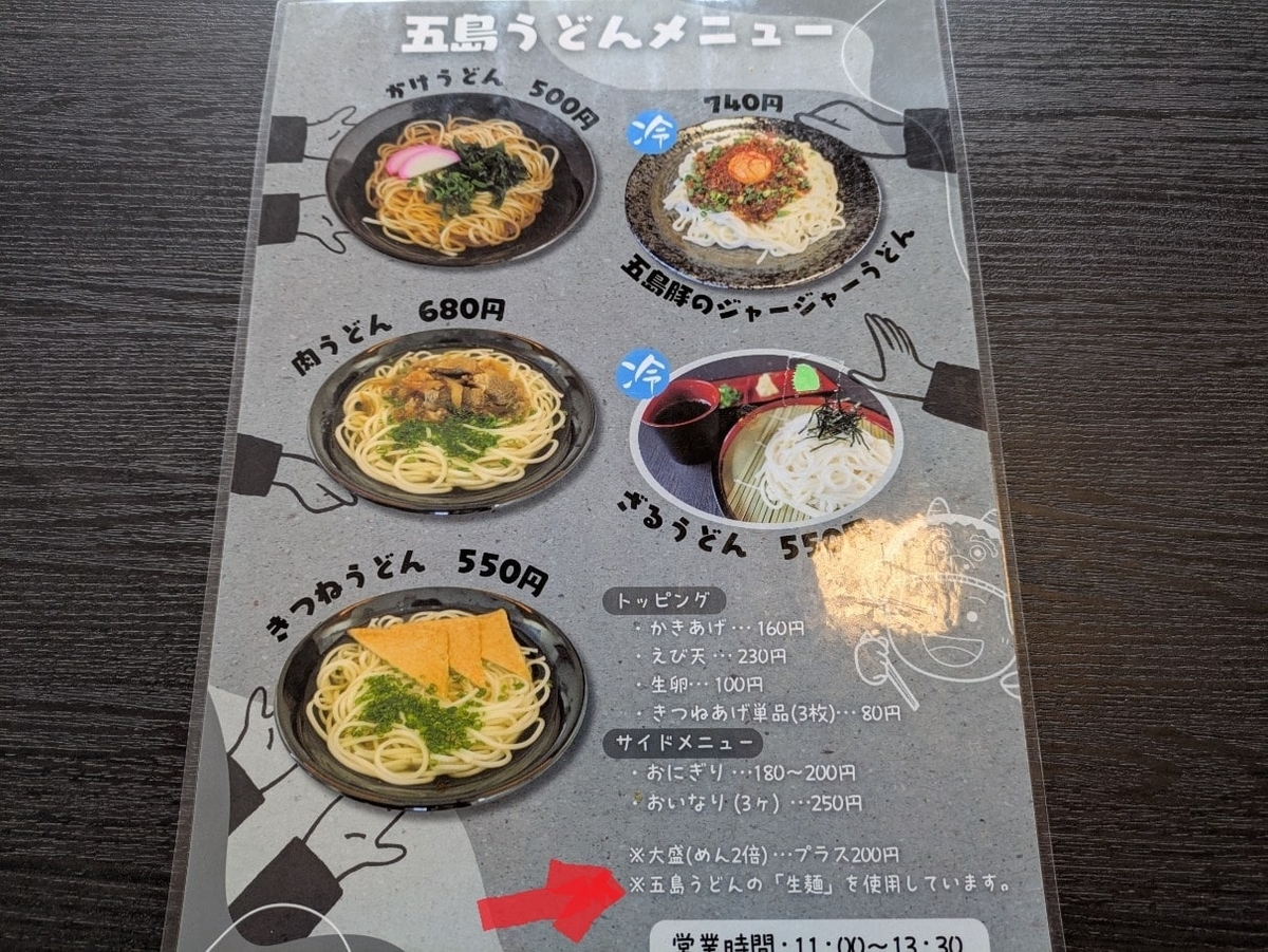 メニュー表