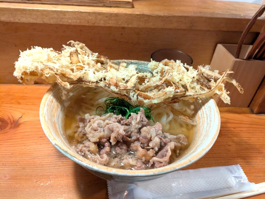 肉ごぼう天うどん