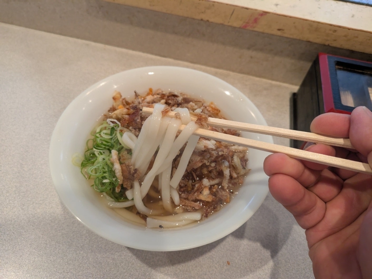 てんこ盛りごぼ天うどんの麺