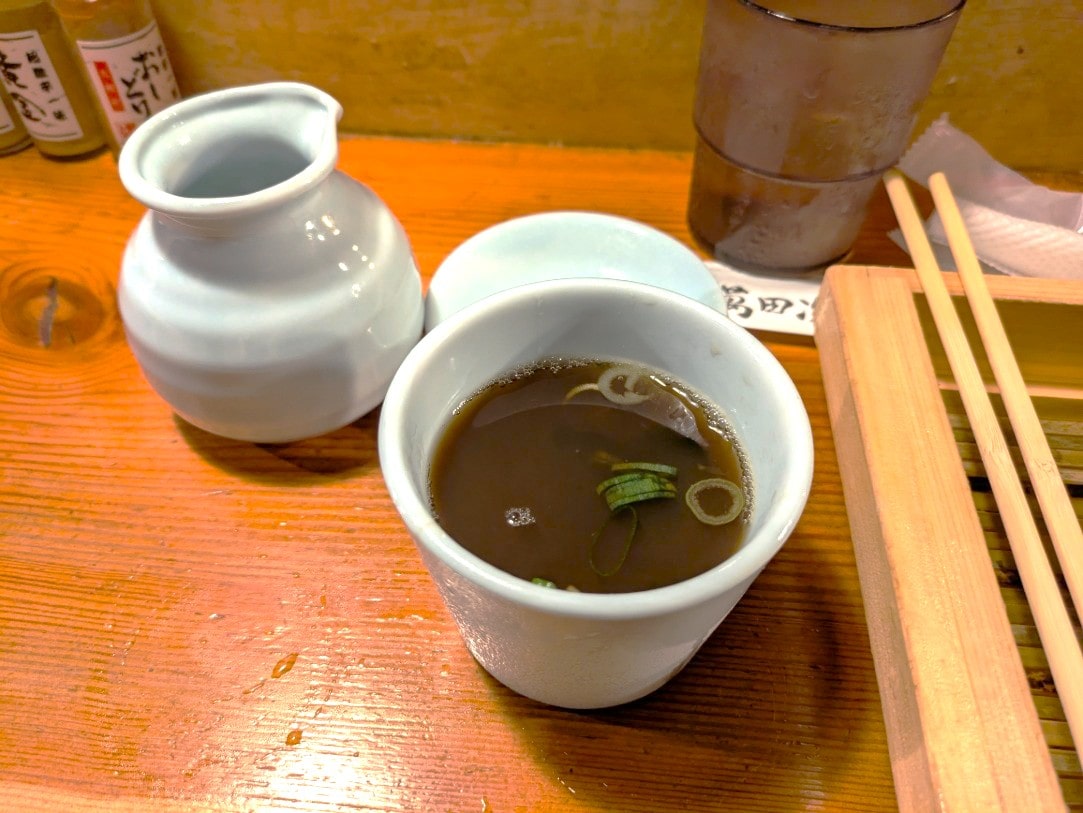 ゆで汁で割ったつけ汁