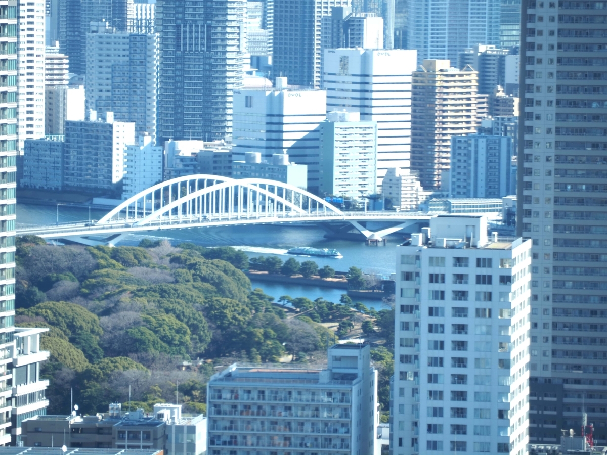 築地大橋と浜離宮恩賜公園