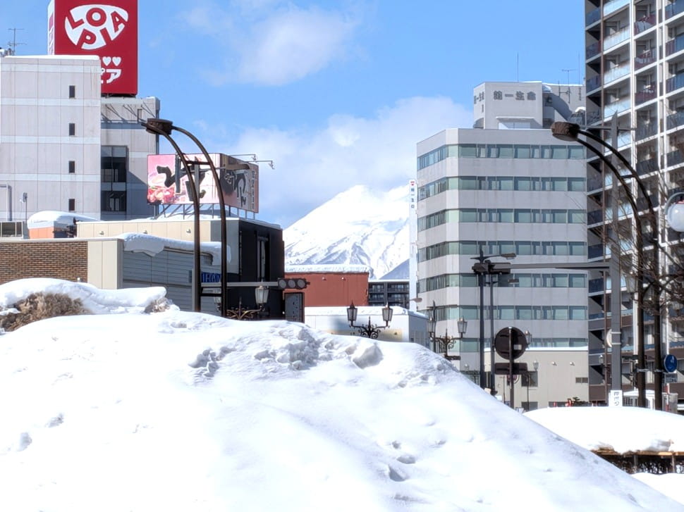 弘前駅から見た岩木山