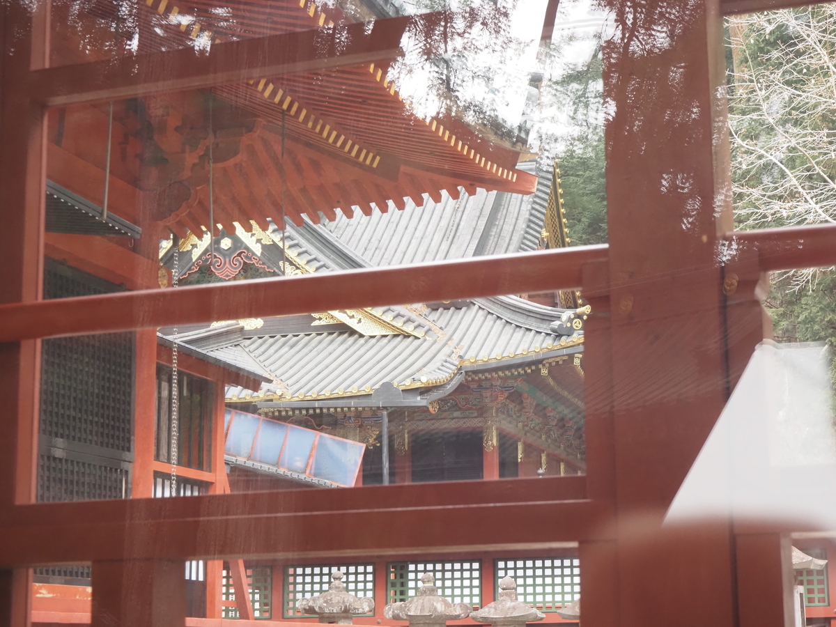 神苑以外から見た本殿