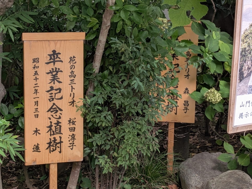 記念植樹の看板